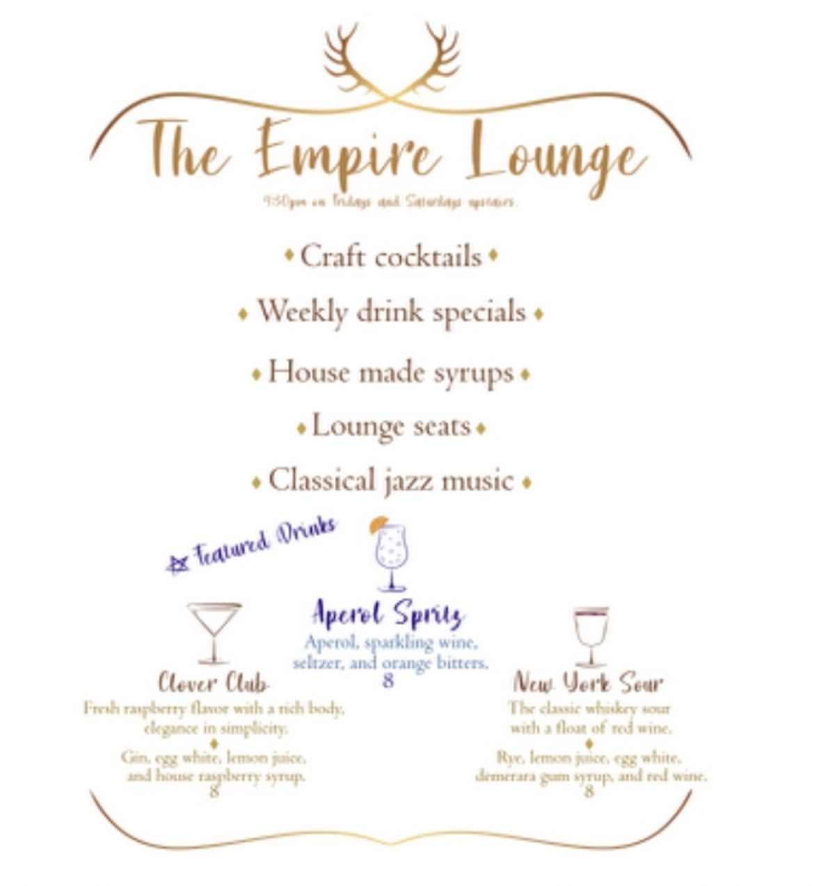 Empire Lounge Cocktails