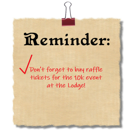 10k Inaugural Event Reminders